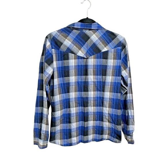 Roper Shirt Size Medium Womens Pearl Snap Long Sleeve Plaid Western Button Down - Picture 2 of 5
